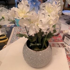 Handmade vase with flowers